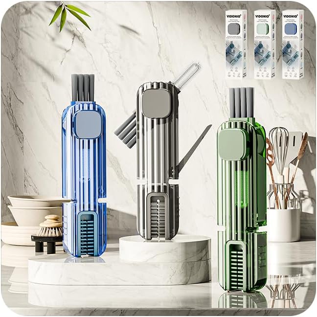 4 in 1 Cup Lid Gap Cleaning Brush Set,Multifunctional Crevice Cleaning Brush for Bottle,Multipurpose Bottle Cleaner with Compact Design Tiny Silicone Cup Holder Cleaner Tool,Kitchen Gadgets