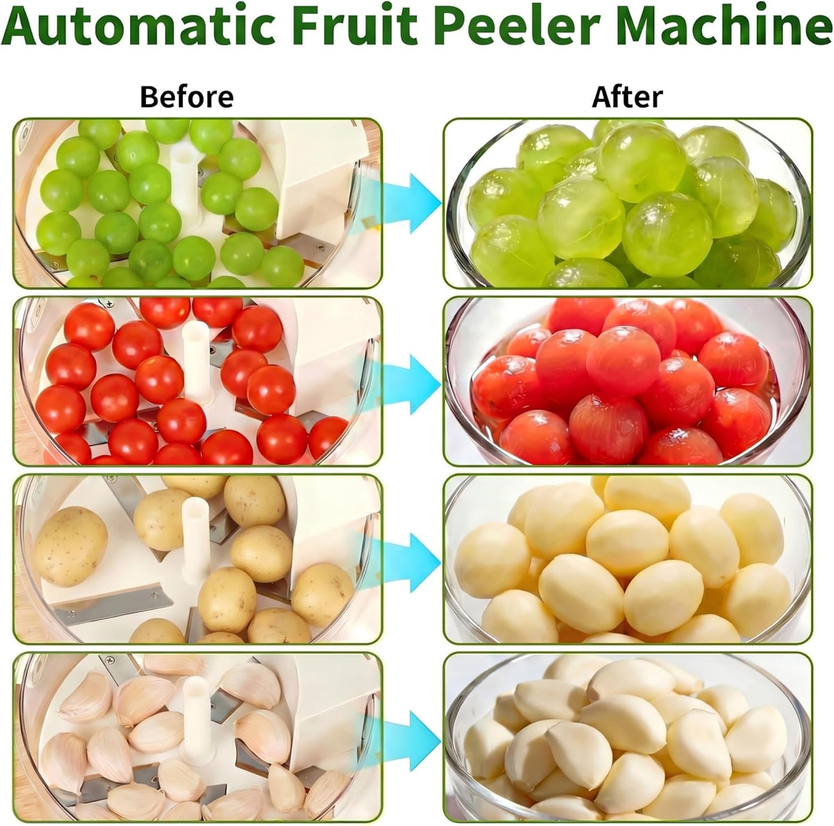 Automatic Grape Peeler Machine, Electric Garlic Peeler & Cherry Tomato,Cordless Electric Grape Peeling Machine for Fruit & Vegetable-Rechargeable Garlic Peeler Skin Remover for Home Kitchen Outdoor