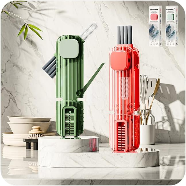 4 in 1 Cup Lid Gap Cleaning Brush Set,Multifunctional Crevice Cleaning Brush for Bottle,Multipurpose Bottle Cleaner with Compact Design Tiny Silicone Cup Holder Cleaner Tool,Kitchen Gadgets